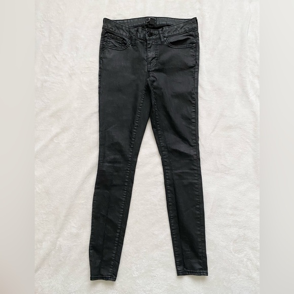GAP Black Coated Skinny Jeans Size 2 - Picture 3 of 10
